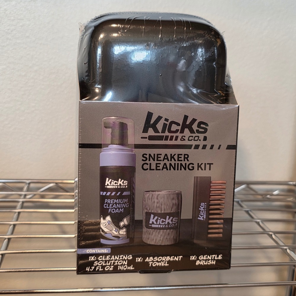 Kicks & Co Sneaker Cleaning Kit Premium Foam Solution Brush Towel New and Sealed